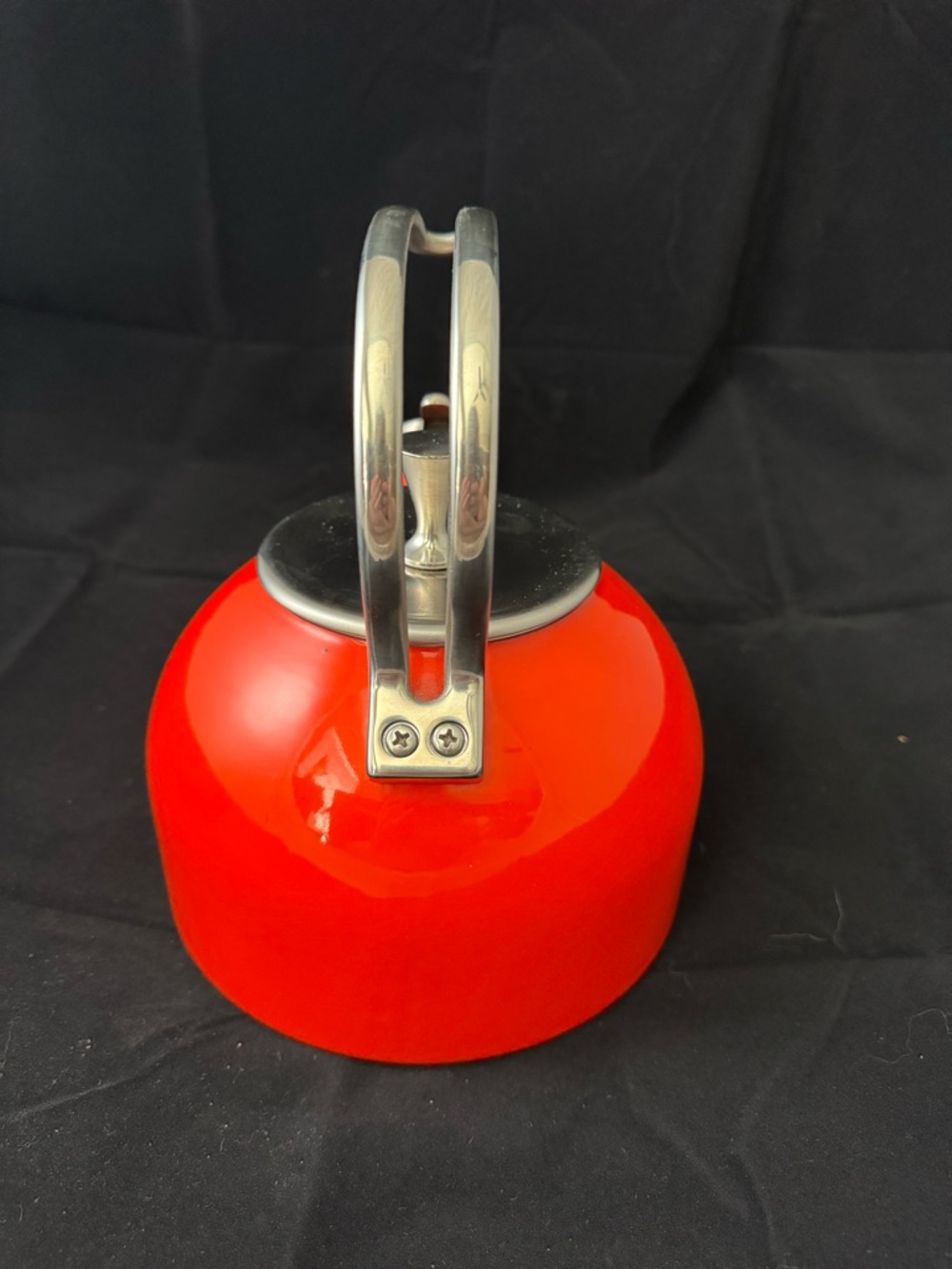 Kate Spade Make it Pop Red Whistling Stovetop Tea Kettle with Stainless Handle - Picture 2 of 5